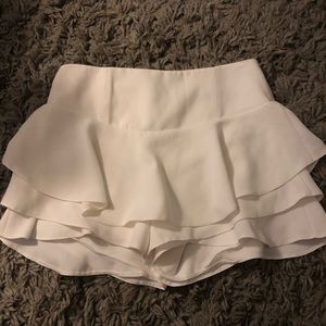 Zara white Ruffle Skort